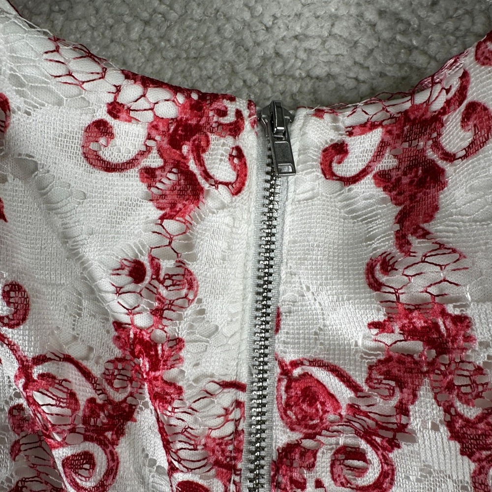 Danny and Nicole Lace Ombre Fit Flare Dress Womens 16 Red White Cocktail Party - Picture 6 of 12